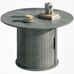 HOMCOM Round Coffee Table, 31.5" Center Table, Cement Grey