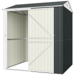 Outsunny 7' x 6' Tall Outdoor Storage Shed, Waterproof Metal Garden Shed with Gloves, Lockable Door, Dark Grey