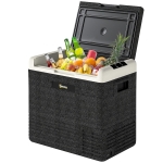 Outsunny 12 Volt Car Refrigerator, 53QT Car Fridge Electric Cooler, 12/24V DC and 100-240V AC, -68-68 ℉, Portable Refrigerator