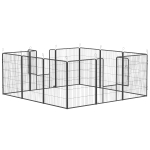 PawHut Dog Pen with Gate, 12 Panels Puppy Playpen, Dog Fence, 39"H