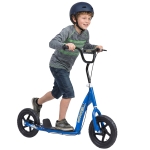 HOMCOM Adjustable Kids Pro Stunt Scooter Children Street Bike Bicycle Ride On with 12” Tire (Blue)