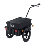 Aosom Bicycle Cargo Trailer with Removable Box and Waterproof Cover, Bike Wagon Trailer with Two 16in Wheels