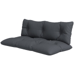 Outsunny 2 Seater 6" Thick Outdoor Seat Cushions with Back Cushion for Pallet, Loveseat Outdoor Furniture Cushions, Dark Grey