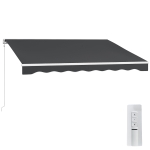 Outsunny 10' x 8' Electric Retractable Awning, Sun Shade Shelter，Remote Controller and Crank Handle for Deck, Balcony, Yard,
