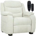 HOMCOM Massage Recliner Chair, Power Recliner with Quiet Brushless Motor, Remote, Pockets, 2 Memory Positions, Beige