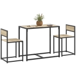 HOMCOM Dining Table Set, Industrial Dining Set for 2, Kitchen Table and Chairs for Small Space, Dining Room Table with Chairs