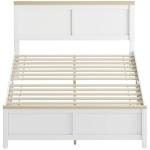 HOMCOM Full Bed Frame with Headboard, Modern Platform Bed Frame with Wooden Slats, No Box Spring Needed, Easy Assembly, White