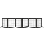 PawHut Wooden Freestanding Pet Gate w/ 2 Support Feet, Black