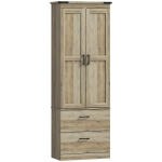 HOMCOM 67" Tall Kitchen Pantry Storage Cabinet, Kitchen Pantry Cabinet with Doors, Drawers and Adjustable Shelves, Light Ivory