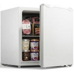 HOMCOM 1.1 Cu. Ft. Mini Freezer, Compact Upright Freezer with Reversible Door, Removable Shelf, Adjustable Temperature, White