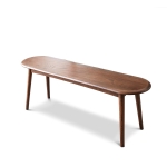 Durable Dining Bench with Half-Round End Design, Versatile Wood Bench for Entryway or Kitchen, 47″ L x 12″ W x 16″ H, Walnut