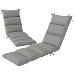 Outsunny Outdoor Lounge Chair Cushion with Zipper Reversible Chaise Lounge Cushion for Patio Indoor/Outdoor Dark Grey