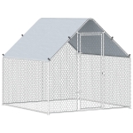 PawHut Metal Chicken Coop with Water- and UV-Protection Cover for Backyard Hen, Duck, Rabbit, 6.6' x 6.6' x 6.6'