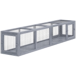 PawHut Wooden Cat Run with Weather Protection, Connecting Inside and Outside, 79"L x 15"W x 15"H, Dark Gray