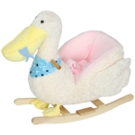 Qaba Baby Rocking Horse, Kids Ride on Pelican Rocking Horse for Toddlers 18–36 Months with Realistic Duck Sound, White