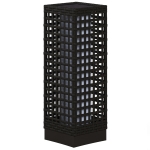 Outsunny Wicker Solar Outdoor Lamp, Decorative Floor Lamp with Auto On/Off LED Lights, IP44 for Patio, Porch, Pathway, Black