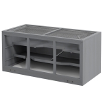 PawHut Extra Large Wooden Hamster Cage with Opening Roof, Hut, Ramps, Gray
