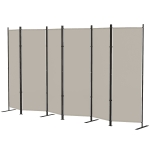 HOMCOM 6 Panel Room Divider, 6 Ft Folding Privacy Screen, Portable Freestanding Partition Wall Divider, Beige