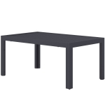 Outsunny Outdoor Coffee Table, Rectangular Patio Table with Steel Frame and Slat Tabletop for Garden, Balcony, Grey