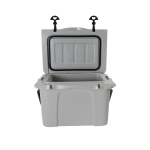 Insulated Portable Cooler with Impact-Resistant Hard Shell, Outdoor Ice Chest for Extended Travel, 21.5″ L x 15.5″ W x 15.5″ H, Grey