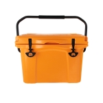 Insulated Portable Hard Cooler with Impact-Resistant Construction, Outdoor Ice Chest for Extended Travel, 21.5″ L x 15.5″ W x 15.5″ H, Orange