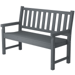 Outsunny 2-Person Garden Bench, HDPE Outdoor Bench with 530 lbs Capacity, Curved Seat for Backyard, Park, Porch, Lawn, Gray