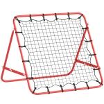 HOMCOM Volleyball Rebounder Net Football Training Aid Kickback Target Play Red