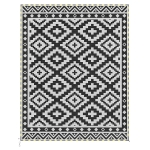 Outsunny Outdoor Rug Carpet Reversible Plastic Straw Rug with LED Lights Black and White 10' x 8' for Patio