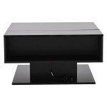 Hydraulic Lift Coffee Table with App-Controlled LED Lighting, Versatile Center Table with Hidden Storage, 29.5" L x 31.5" W x 21" H, Black