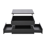 Lift-Top Coffee Table with App-Controlled LED Lighting and Liftable Top, Compact Center Table with 2 Drawers, 25.5" L x 25.5" W x 15" H, Black
