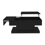 Lift-Top Coffee Table with Sliding Extendable Desktop, Space-Saving Center Table with Height-Adjustable Lift, 39.5" L x 19.5" W x 17.5" H, Black
