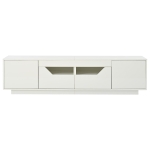 Stylish TV Stand with High-Gloss Push-to-Open Doors, Spacious TV Cabinet with App-Controlled LED Strip, 65" L x 15.5" W x 17.5" H, White