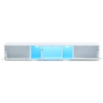 Wall-Mounted TV Stand with App-Controlled LED, Space-Saving TV Cabinet with Translucent Acrylic Panel, 65" L x 13.5" W x 12" H, White