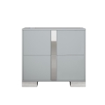 Stylish Nightstand with Relaxed Grey Finish and Slim Metal Feet, Space-Saving Bedside Table for Small Apartmentst, 23.5'' L x 15.5'' W x 21.5'' H, Gray