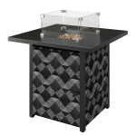 Outsunny Propane Fire Pit Table, 28 Inch Gas Fire Pit with Explosion-Proof Net and Glass Wind Guard, Gas Tank Holder