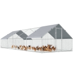 PawHut 9.8' x 26.2' x 6.6' Chicken Coop Cage, Outdoor Hen House w/Cover & Lockable Door