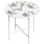 HOMCOM Drop Leaf Table, Folding Dining Table for Small Spaces 80 cm, White