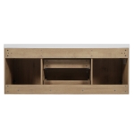 Double Sink Bathroom Vanity with Spacious Under-Sink Storage, Wall-Mounted Floating Cabinet with SMC Top, 59.5'' L x 20'' W x 25.5'' H, Wood