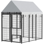 PawHut Large Dog Kennel Outdoor with Roof, 3 Doors, Expandable Heavy Duty Dog Kennel Dog Run for All Breed Sizes, 6' x 4' x 6'