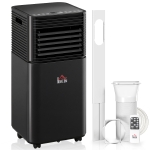 HOMCOM 8000 BTU Portable Air Conditioner with Dehumidifier, Cooling Fan, Sleep, Remote, 24H Timer, Auto Off, Black