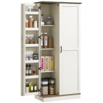 HOMCOM 70" Tall Kitchen Pantry Cabinet with Door Shelves and Adjustable Shelves, Cream White