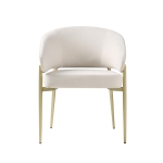 4-Piece Modern Upholstered Dining Chair Set with Curved Back, Fabric Kitchen Side Chairs with High-Density Foam, 22.5'' L x 24'' W x 30.5'' H, Beige