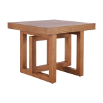 Solid Wood End Table with Sturdy Solid Wood Construction, Bedside Accent Table with Non-Slip Feet, 23.5'' L x 23.5'' W x 20.5'' H, Walnut