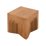 Farmhouse End Table with Rubber Floor-Protecting Pads, Accent Coffee Table for Living Room or Bedroom, 19'' L x 19'' W x 19'' H, Natural + Light Brown