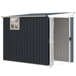Outsunny 4' x 8' Outdoor Storage Shed, Metal Garden Shed with Window, 2 Vents and Lockable Door for Backyard, Garden, Patio