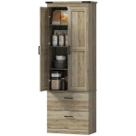 HOMCOM 67" Tall Kitchen Pantry Storage Cabinet, Kitchen Pantry Cabinet with Doors, Drawers and Adjustable Shelves, Light Ivory
