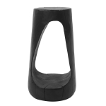 Modern End Table with Unique Wood Grain Texture and All-Weather Durability, Sturdy Side Table with 200 Lbs Capacity, 15" L x 15" W x 26.5" H, Black