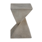 Stylish MGO Accent Table with Realistic Wood-Grain Texture, All-Weather Side Table with Stable 77 Lbs Capacity, 12.5" L x 12.5" W x 18" H, Light Gray