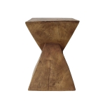 Stylish MGO Accent Table with Realistic Wood-Grain Texture, All-Weather Side Table with Stable 77 Lbs Capacity, 12.5" L x 12.5" W x 18" H, Natural