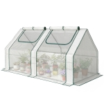 Outsunny 6' x 3' x 3' Portable Greenhouse, Garden Hot House with Two PE/PVC Covers and 2 Roll Up Windows, Clear